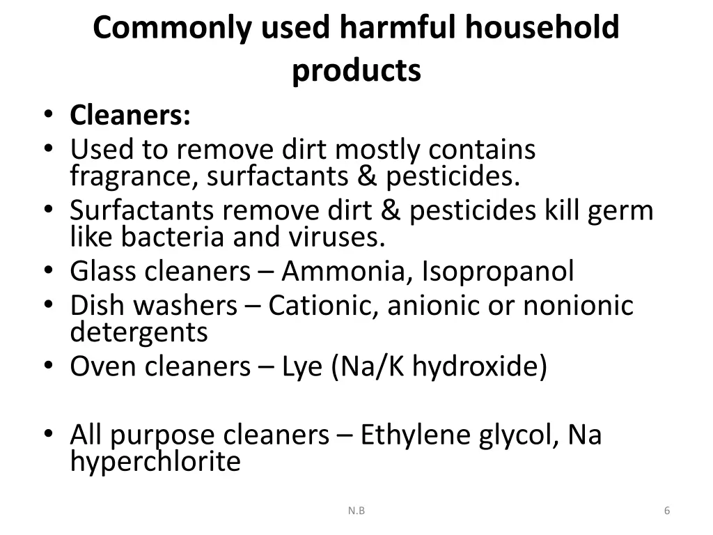 commonly used harmful household products cleaners