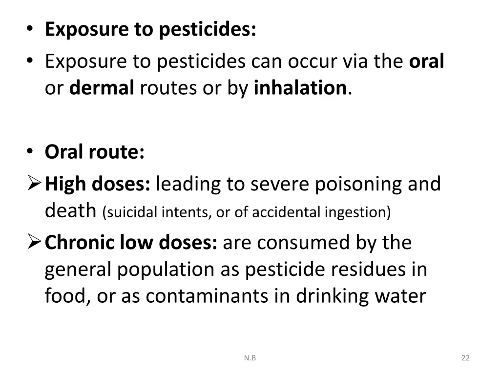 exposure to pesticides exposure to pesticides