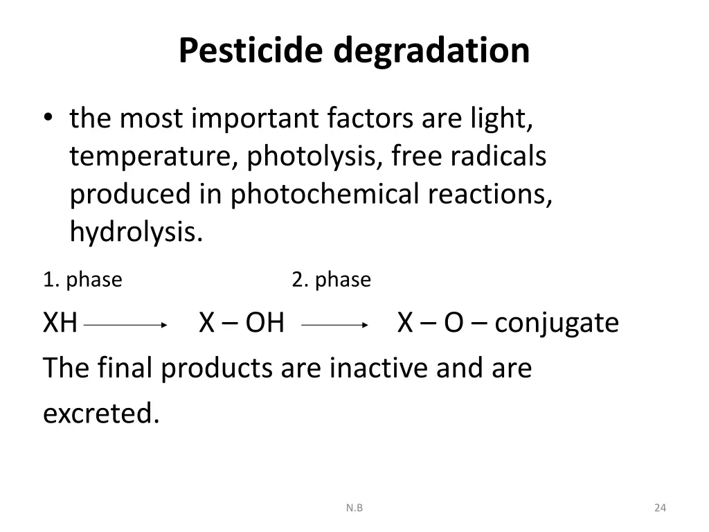 pesticide degradation