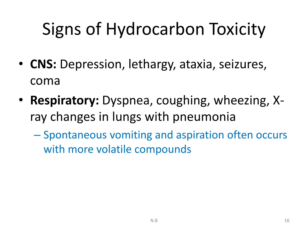 signs of hydrocarbon toxicity