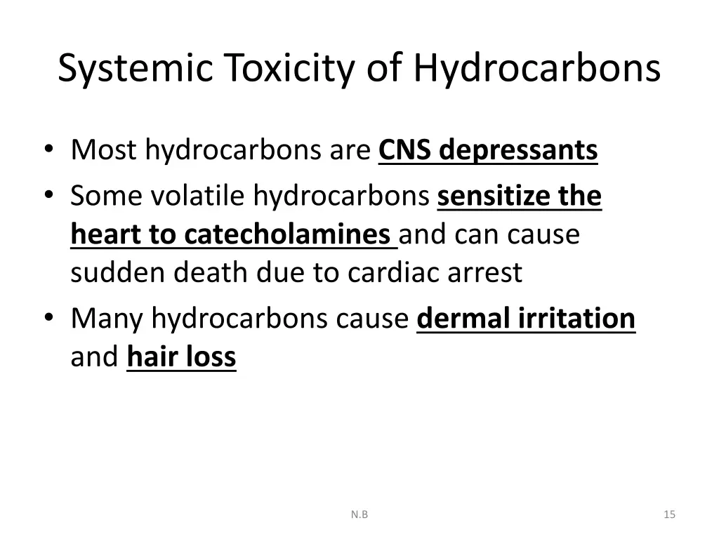 systemic toxicity of hydrocarbons