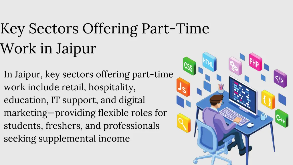 key sectors offering part time work in jaipur
