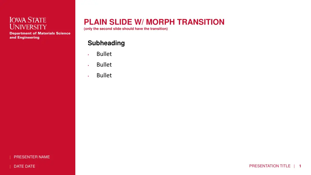 plain slide w morph transition only the second
