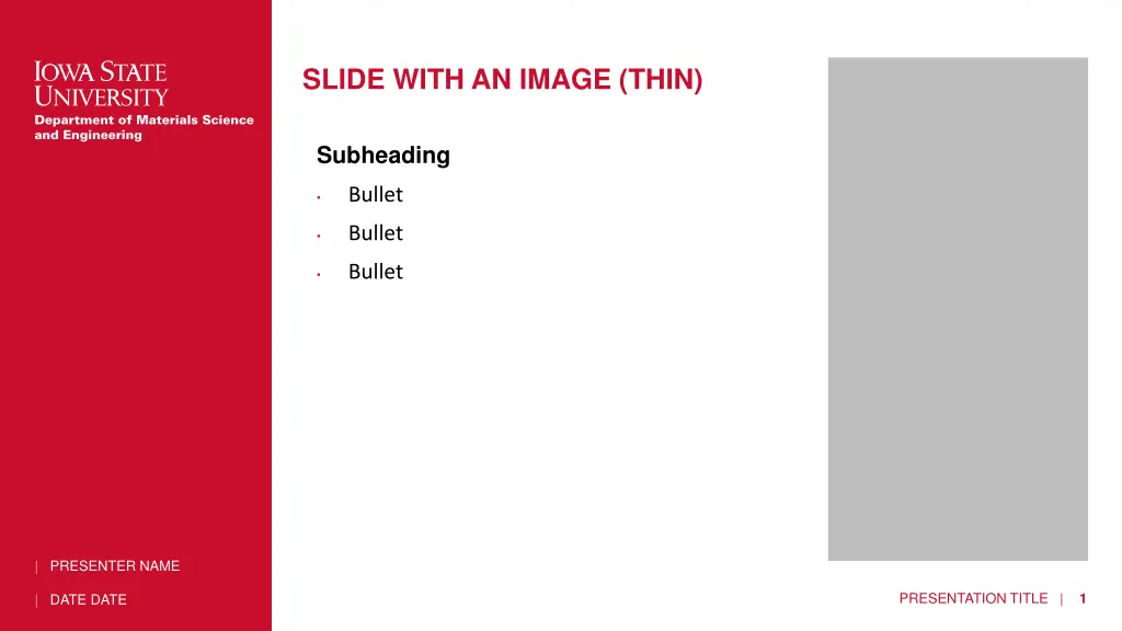 slide with an image thin