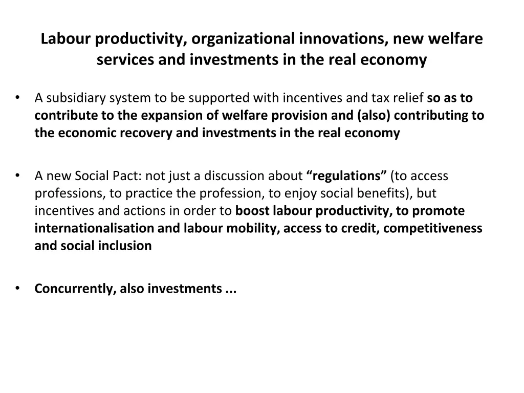 labour productivity organizational innovations
