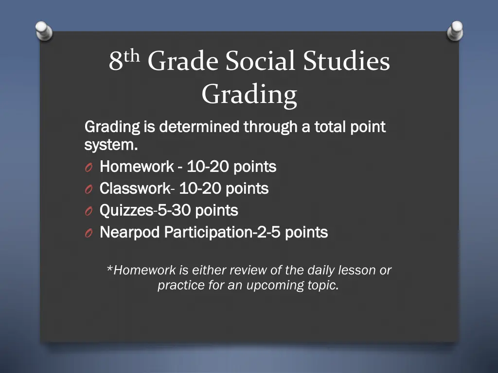 8 th grade social studies grading grading