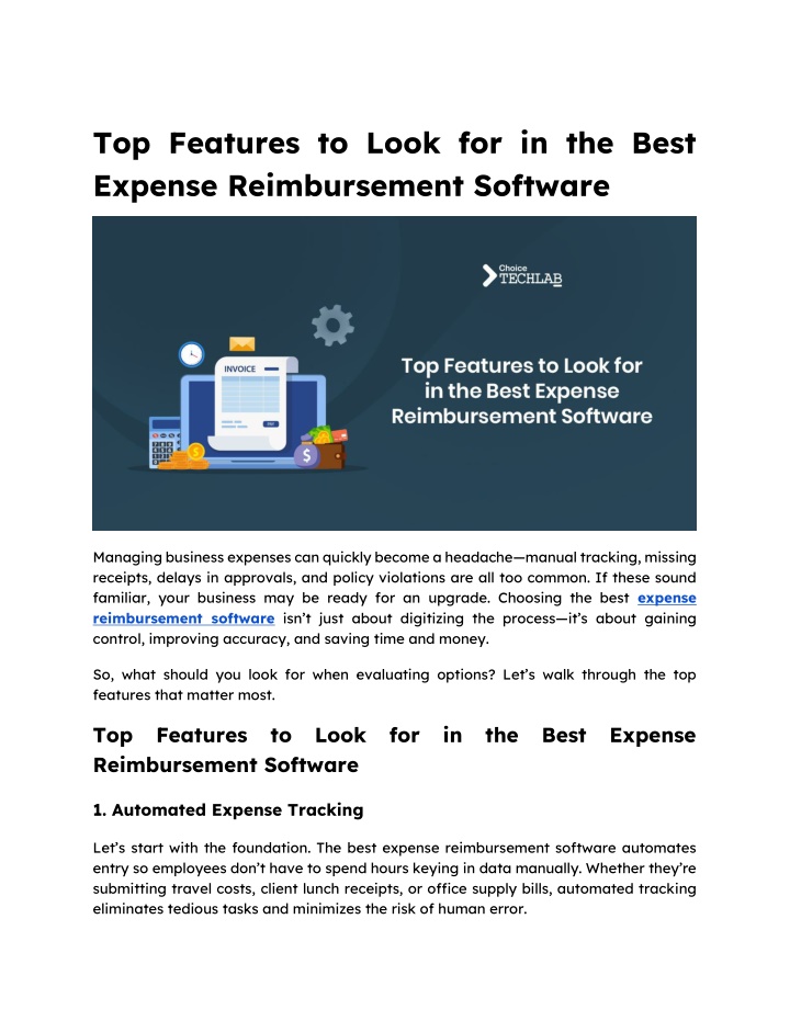 top features to look for in the best expense