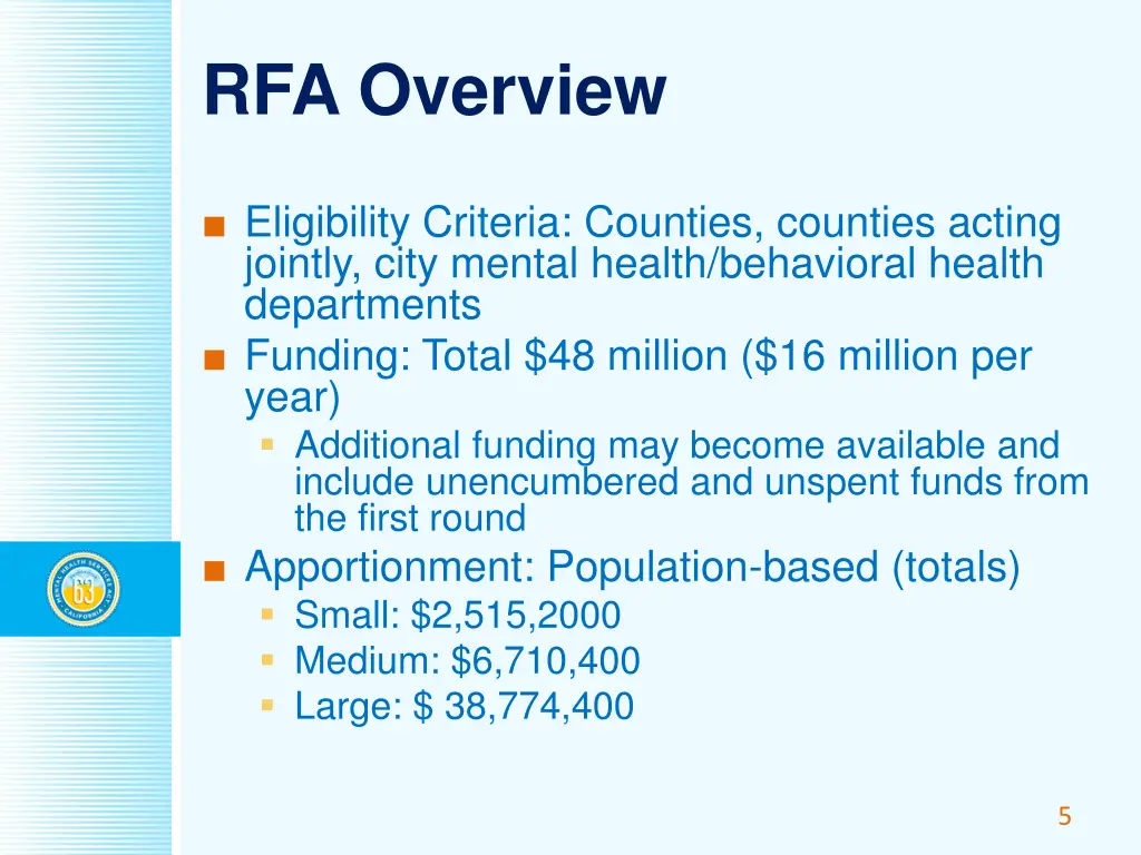 rfa overview