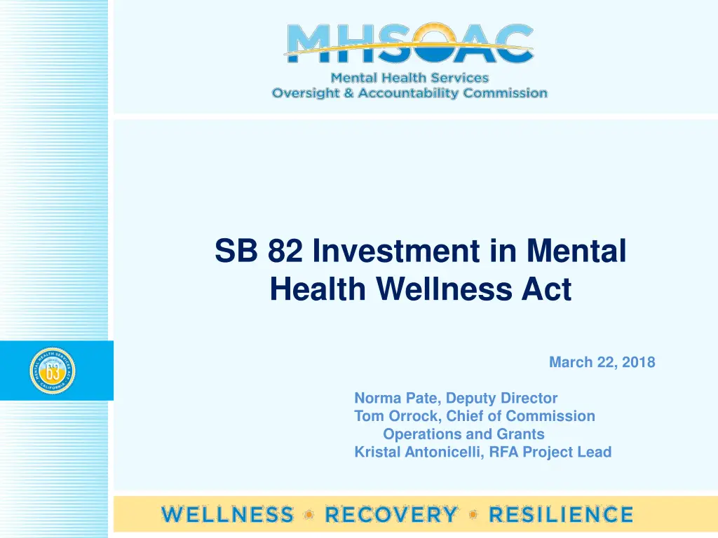 sb 82 investment in mental health wellness act