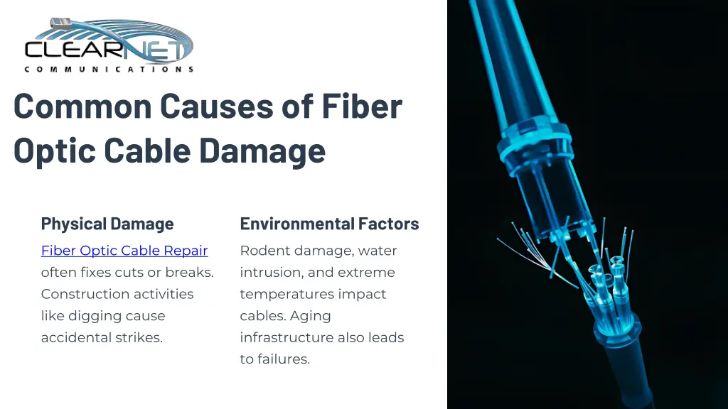 common causes of fiber optic cable damage