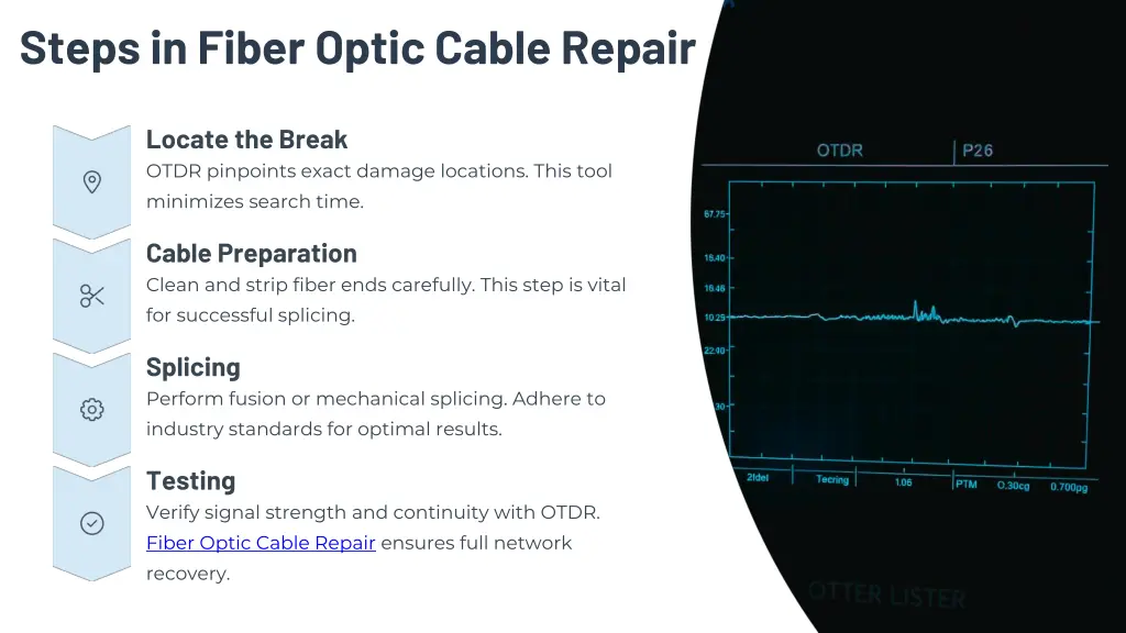 steps in fiber optic cable repair