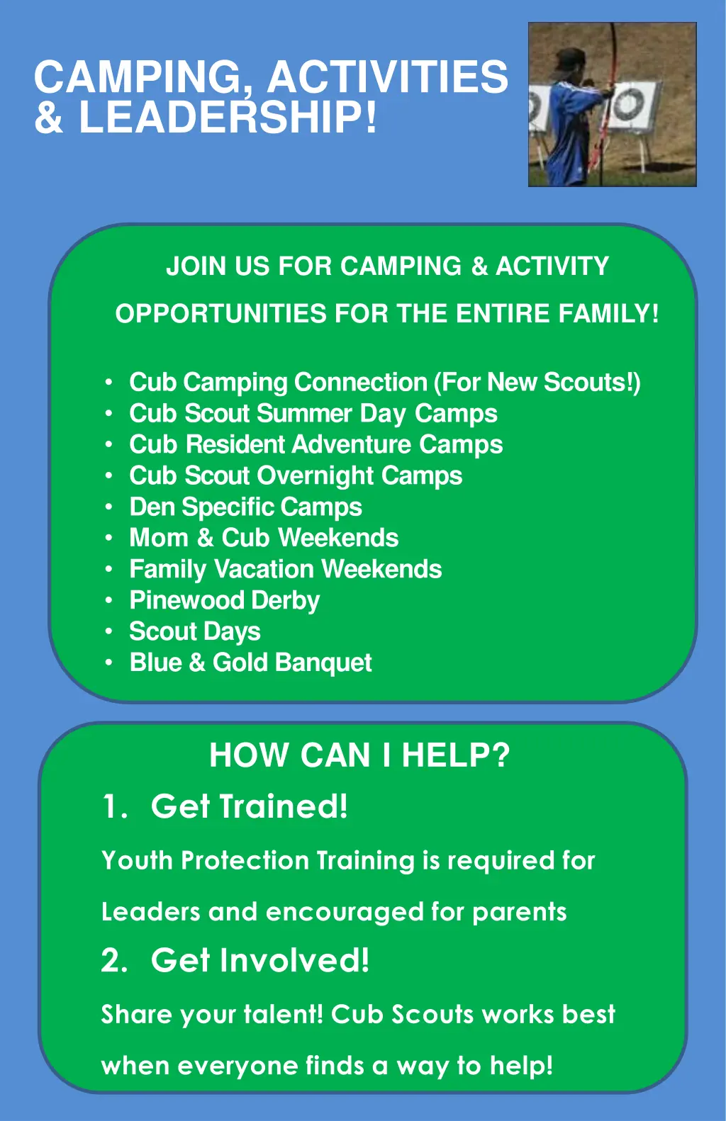 camping activities leadership