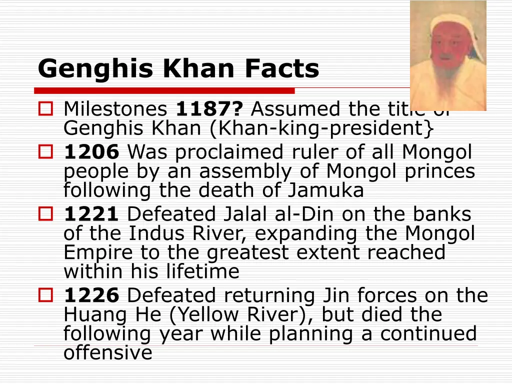 genghis khan facts