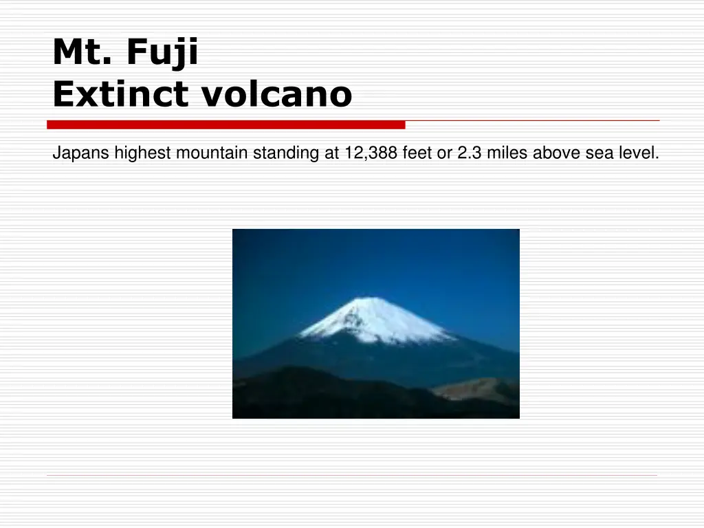 mt fuji extinct volcano