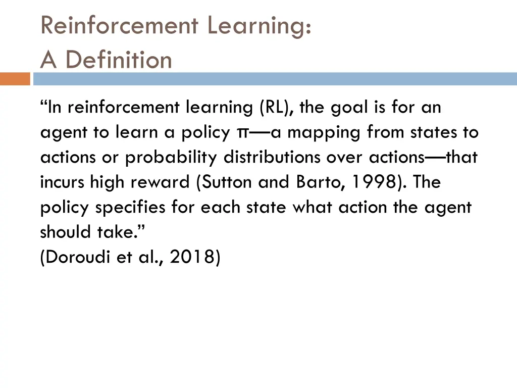 reinforcement learning a definition