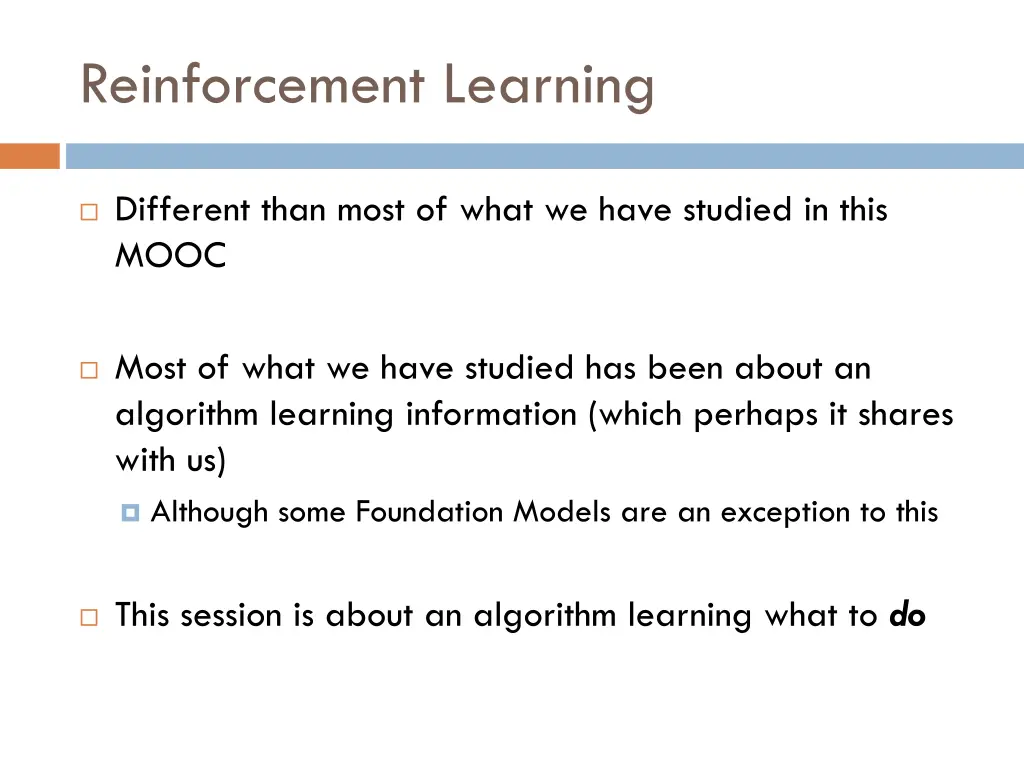 reinforcement learning