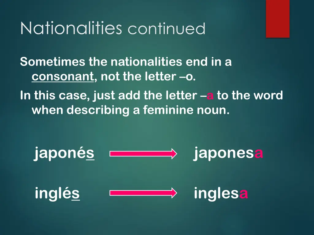 nationalities continued