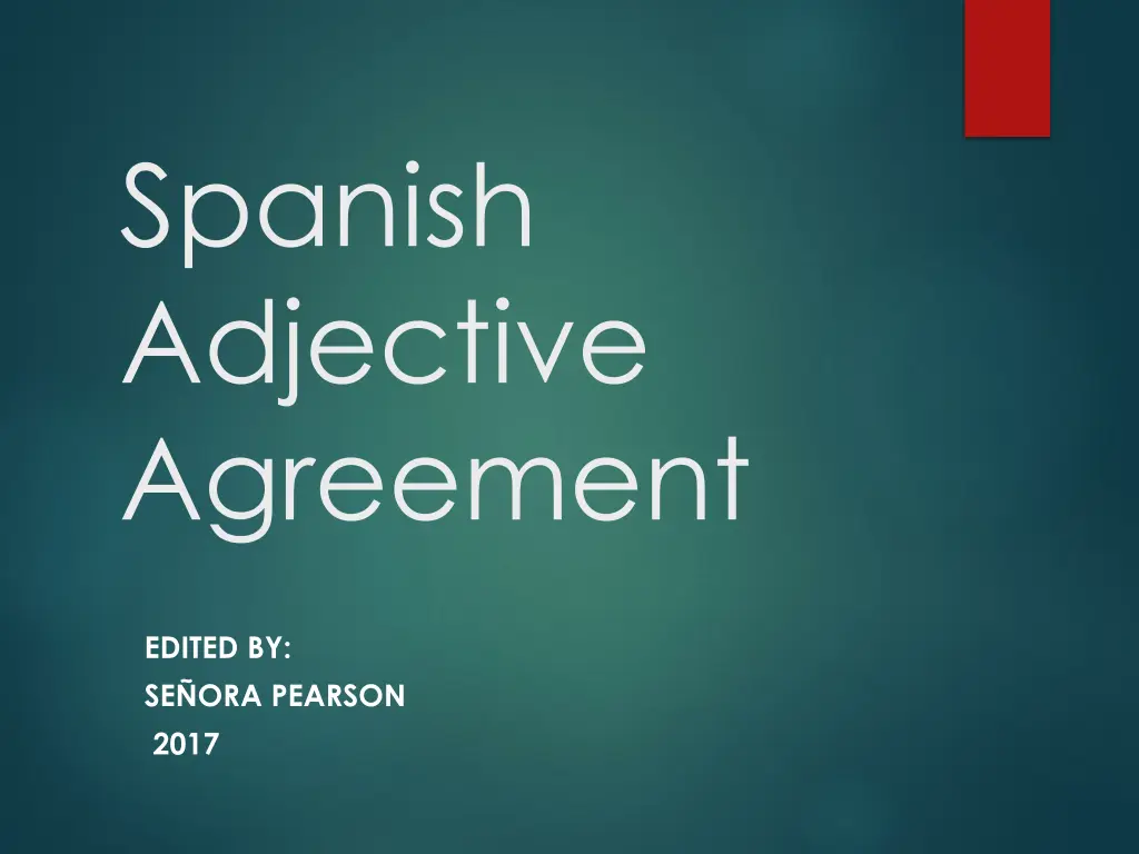 spanish adjective agreement