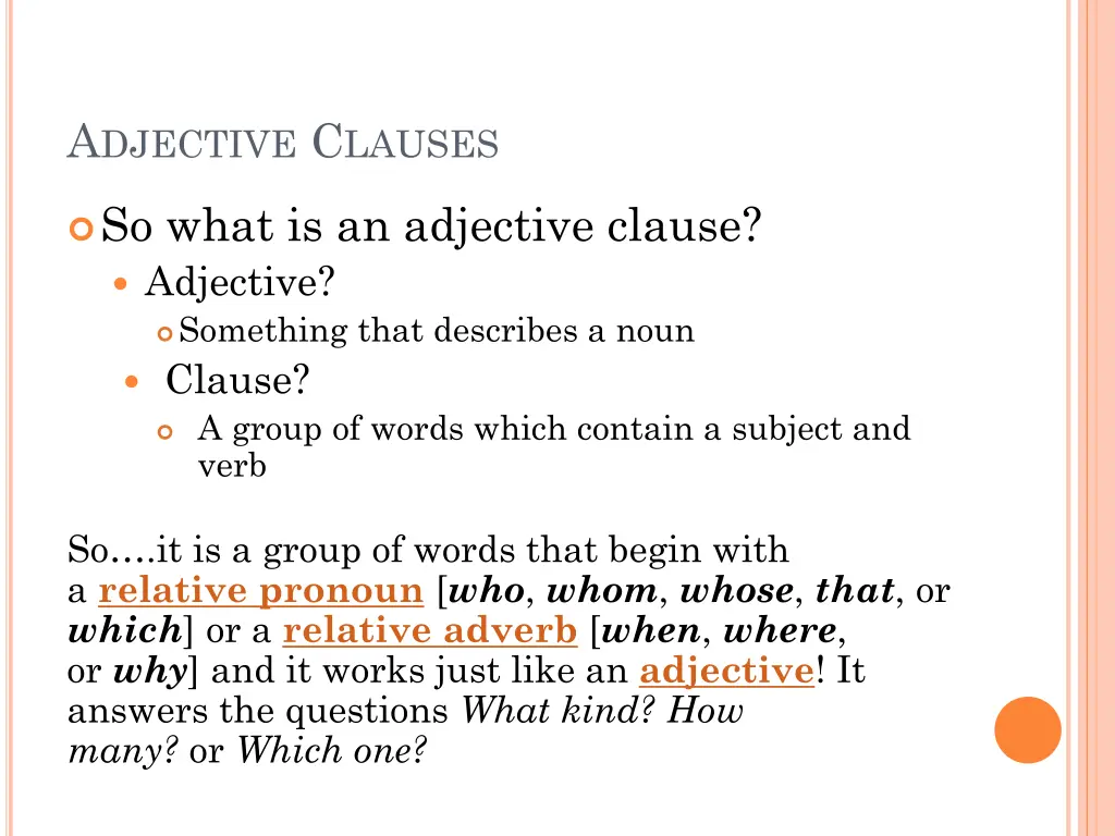 a djective c lauses