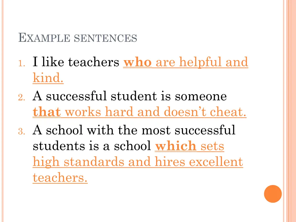e xample sentences
