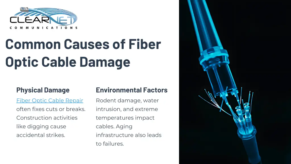 common causes of fiber optic cable damage