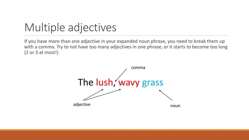 multiple adjectives