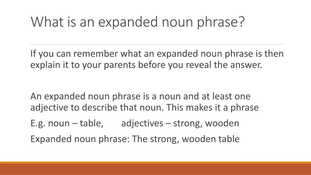 what is an expanded noun phrase