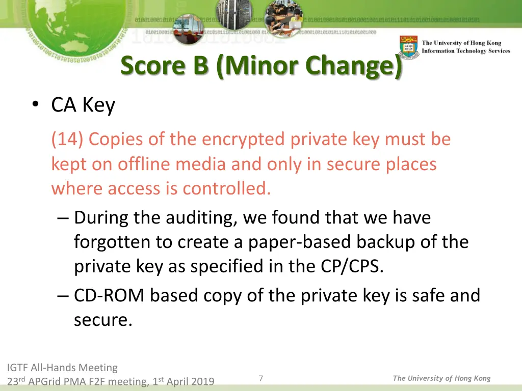 score b minor change