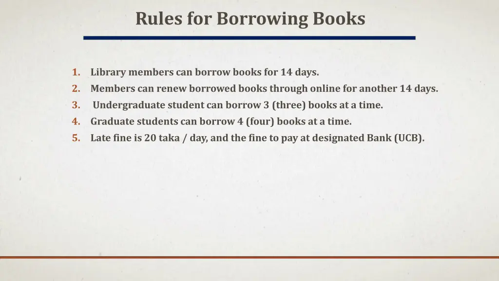 rules for borrowing books