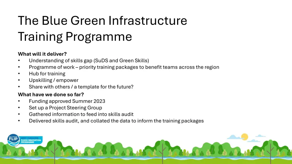 the blue green infrastructure training programme 2