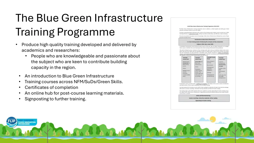 the blue green infrastructure training programme 4