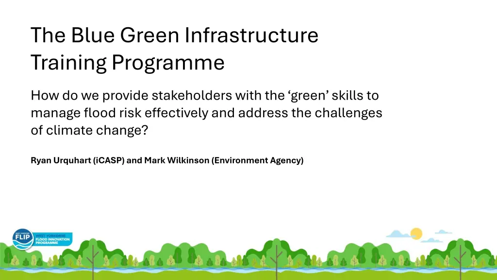 the blue green infrastructure training programme