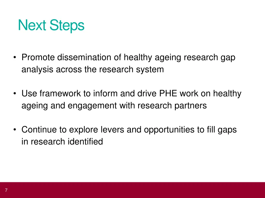 next steps