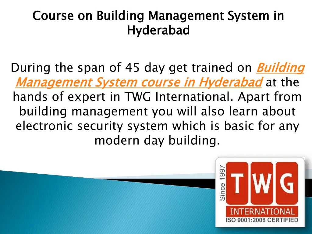 course on building management system in hyderabad