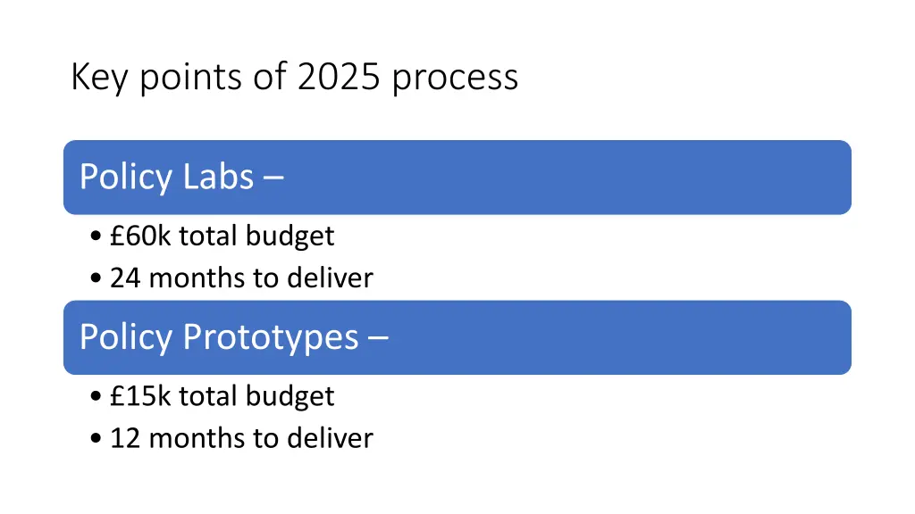 key points of 2025 process