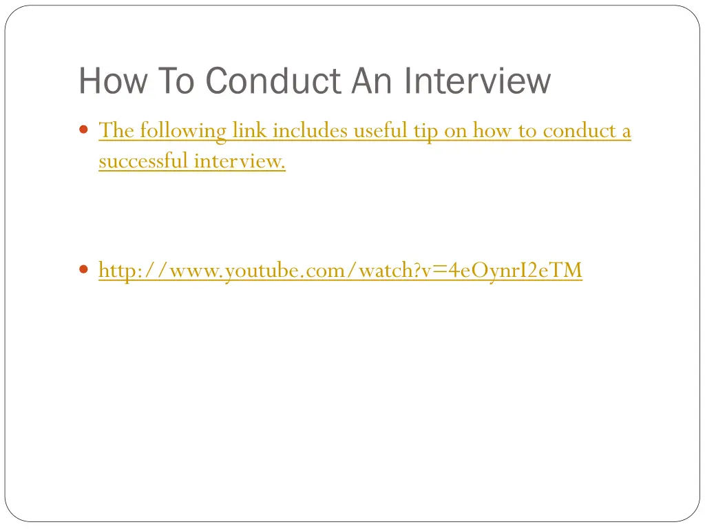 how to conduct an interview