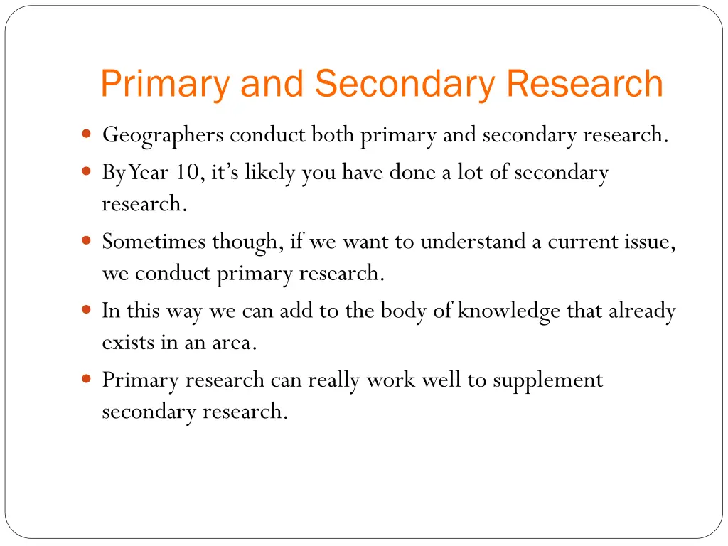 primary and secondary research