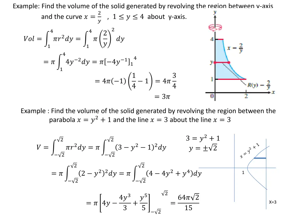 example find the volume of the solid generated