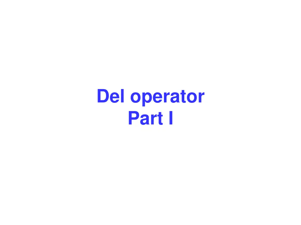 del operator part i