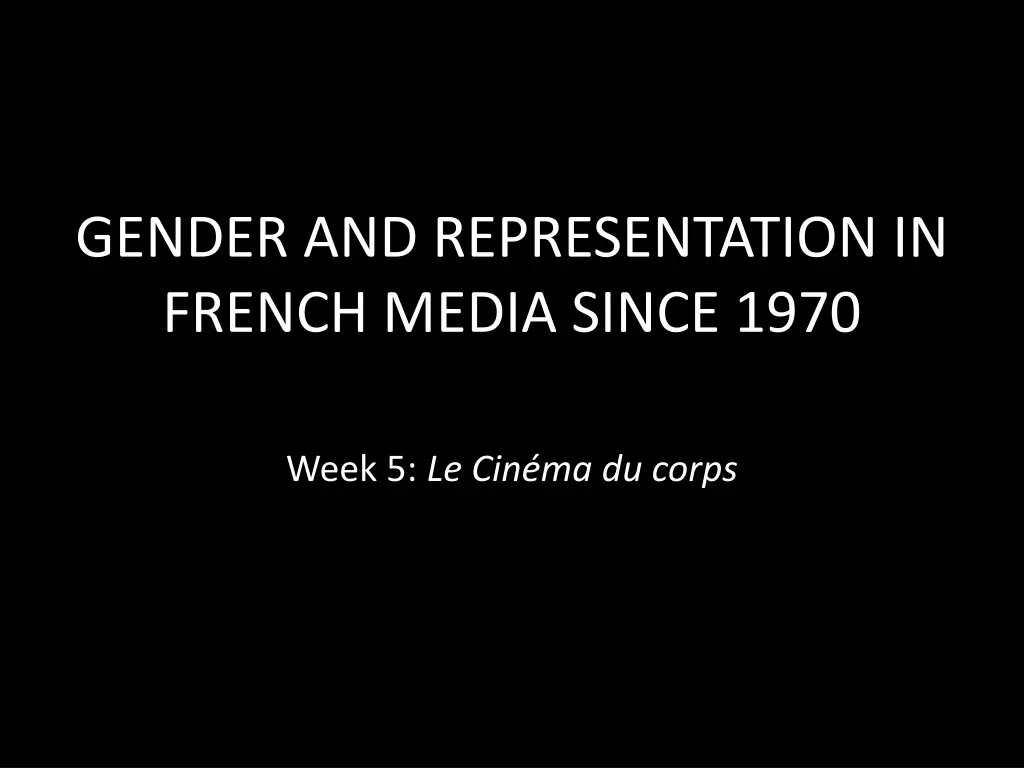 gender and representation in french media since