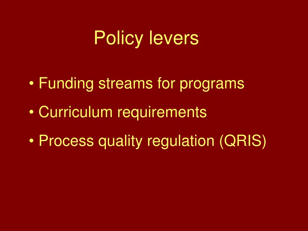 policy levers