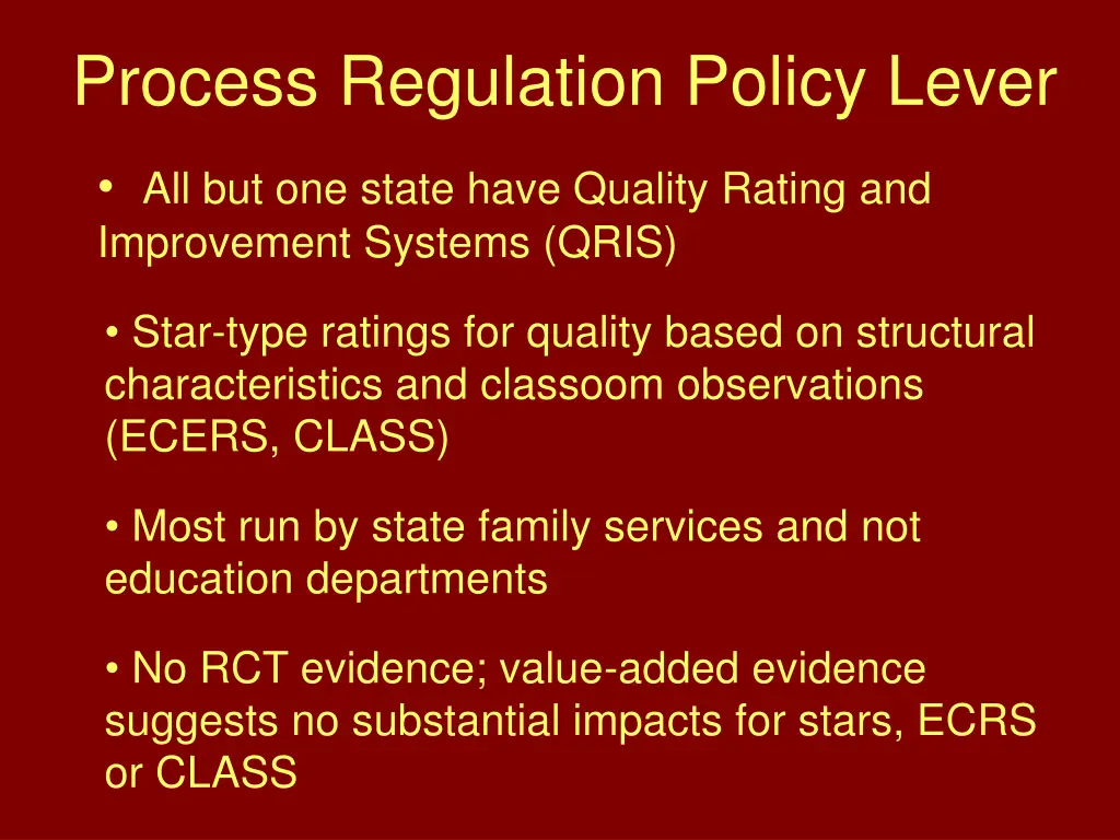process regulation policy lever