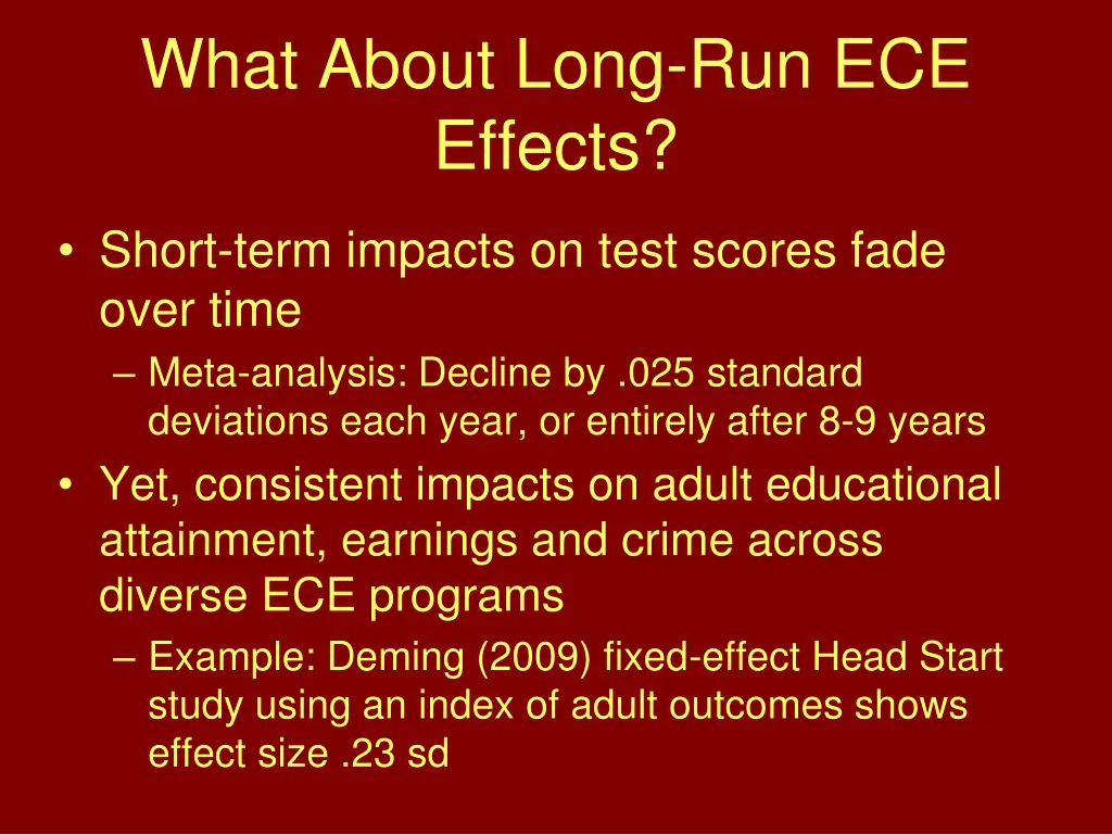 what about long run ece effects