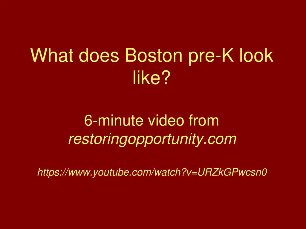 what does boston pre k look like