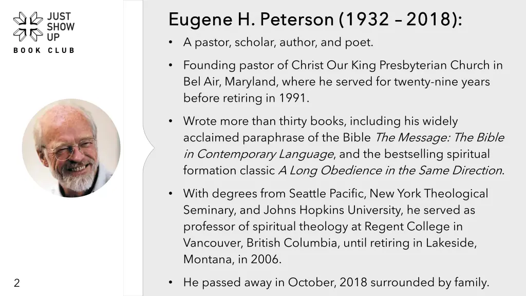 eugene h peterson 1932 eugene h peterson 1932 2018