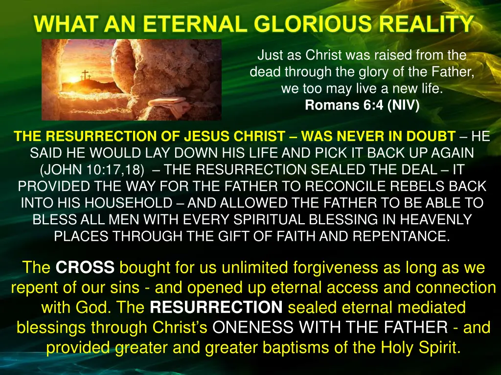 just as christ was raised from the dead through