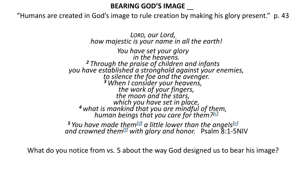 bearing god s image