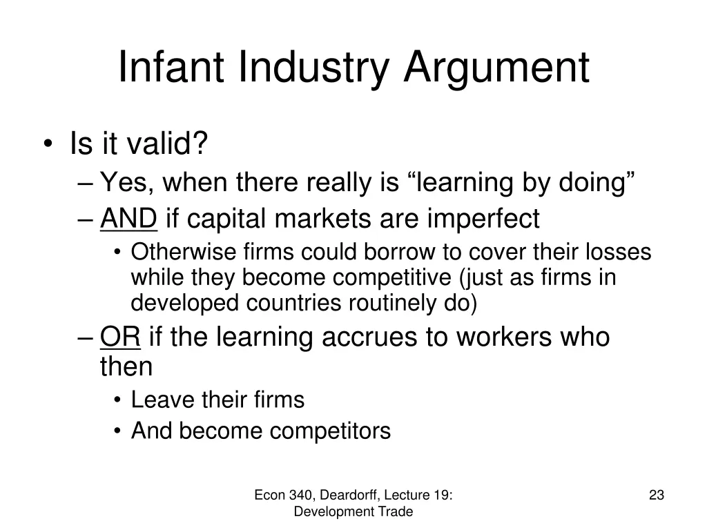 infant industry argument 1