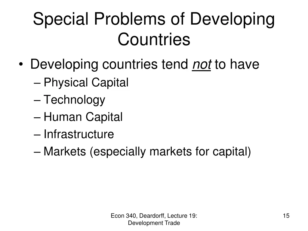 special problems of developing countries 2