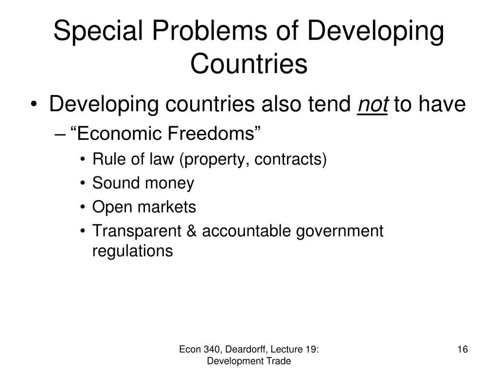 special problems of developing countries 3